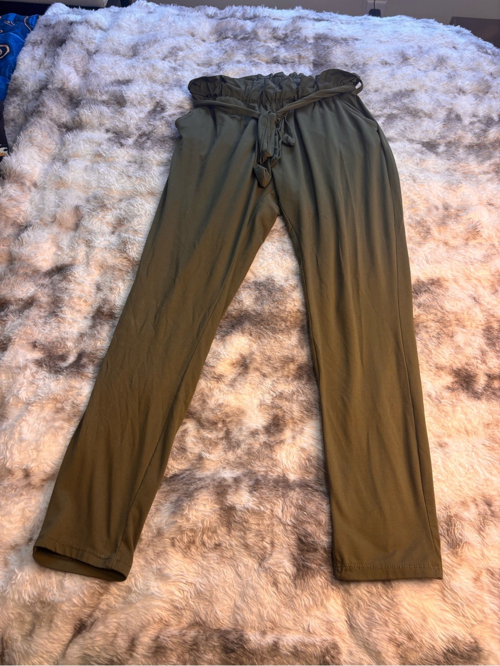 Rue21 Olive Paperbag Waist Tie Leggings